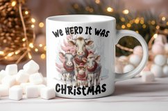 We Heard It Was Christmas Cute Cow Sublimation Png Product Image 2