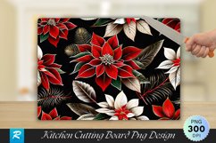 Poinsettia and Pinecone Cutting Board PNG Design Product Image 1