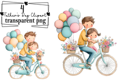 Whimsical Father’s Day Clipart Watercolor PNG Product Image 1