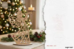 Christmas Angel Candle Holder Laser Cut | Glowforge | SVG Product Image 2