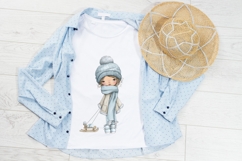 Whimsical Winter Cute Girl Clipart Bundle Product Image 4