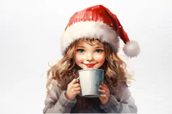 Christmas Little Girl Sublimation PNG Product Image 4