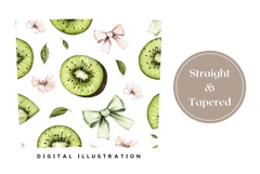 Watercolor Kiwi Tumbler Wrap, Fruits Tumbler Template Product Image 4