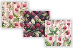 Pastel Raspberry Gingham Digital Paper, Seamless Watercolor Product Image 3
