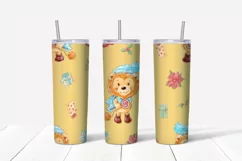 Christmas Lion Skinny tumbler wrap design Product Image 6