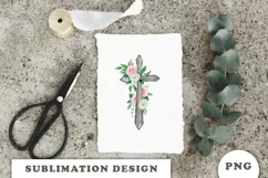 Watercolor Floral cross sublimation Png Product Image 4