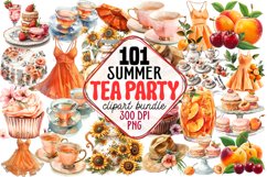 Summer Tea Party Clipart Bundle Product Image 1
