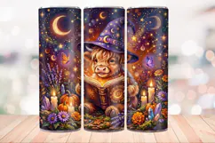 Highland Cow Fall 20 OZ Skinny Tumbler Wrap Sublimation PNG. Product Image 4