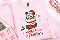 Cute Christmas Opossum Stocking PNG Clipart, Snuggled Up for Product Image 2