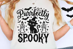 Purrfectly Spooky Svg, Halloween Witch Svg, Cat Witch Svg. Product Image 5