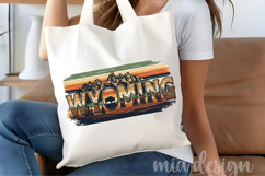 Wyoming State PNG, Vintage Mountain Bison Sublimation Product Image 4