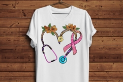 Breast Cancer Awareness Stethoscope PNG Heart Ribbon Clipart Product Image 4