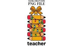 Teacher Christmas png design for T-shirts Product Image 1