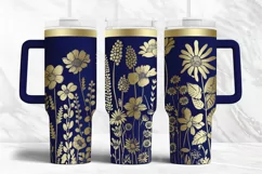 40oz Tumbler laser svg wrap|Wildflowers Butterfly Engraved Product Image 1