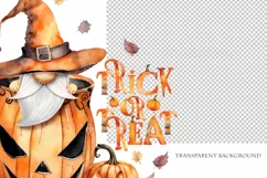 Watercolor Halloween gnome in tea mug, Gnome PNG Product Image 4