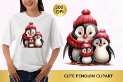 christmas cute penguin clipart, penguin sublimation Product Image 1