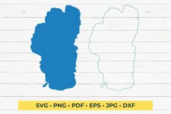 Lake Tahoe outline SVG cut file Product Image 1