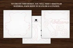 Valentine Bear Door Sign Laser Cut | Door Hanger | SVG Product Image 3
