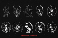 10 Bundle Dark Art Cat Wing Kitten Claws Fur Meow Demon Product Image 6