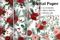 Flower Pattern Background Wallpaper Digital Paper_32 Product Image 1