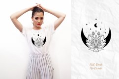 Lotus Svg, Floral Moon svg, Lotus flower png and svg Product Image 3