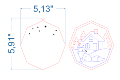 Fox Christmas Ornament SVG laser cut files for Glowforge Product Image 4