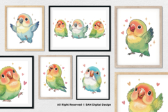 15 Bundle Watercolor Love Bird Cute Kids Animal Wings Product Image 4