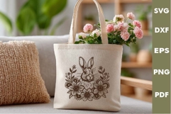 Easter Bunny engraved SVG, Rabbit Laser file, Cutting board Product Image 4