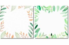 Watercolor Leaves Frame Border Backgrounds Product Image 3