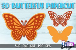 3D Butterfly Paper Cut SVG | Butterfly Paper Cut SVG Design Product Image 1