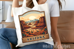 Arizona State PNG, Vintage Desert Sunset Sublimation Design Product Image 4