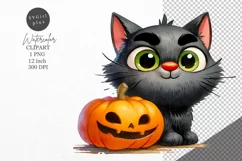 Halloween clipart, Cat clipart, Autumn clipart Product Image 1
