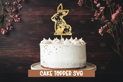 9 Easter bunny cake topper SVG I Cake topper SVG Product Image 5