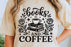 Books And Coffee Svg, Book Lover Svg, Coffee Lover Svg. Product Image 5