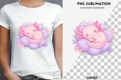 Pastel kawaii axolotl png design for T-shirts Product Image 3