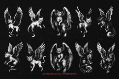 10 Bundle Dark Art Cat Flying Wings Angel Kitten Meow Kitten Product Image 6