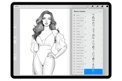 32 Procreate Women in swimsuits Stamp Brushes Product Image 5