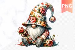 Floral Gnome Sublimation - Clipart PNG Bundle Product Image 5