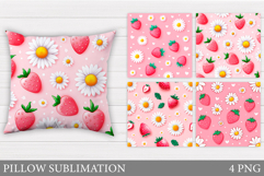Strawberry Pillow Design. Strawberry Sublimation Product Image 1