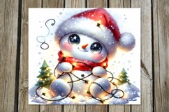 Christmas snowman &amp; unicorn | Skinny tumbler sublimation Product Image 4