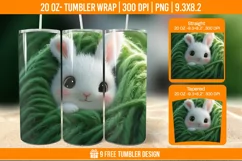 Cute Rabbit Seemless Tumbler Wrap Designs, Sublimation Wrap Product Image 1
