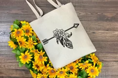 Arrow SVG Boho | Floral Arrow SVG | Tribal SVG with Feathers Product Image 9