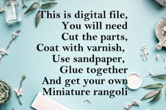 Rangoli flower mandala plywood base laser cut file bead sort Product Image 4