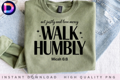 Walk Humbly Micah 6:8 Christian Bible Verse PNG Product Image 4
