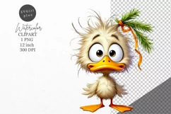 Christmas clipart, Duckling clipart, Winter clipart Product Image 1