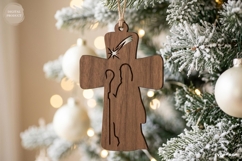 Nativity Cross Ornaments SVG Bundle | Christmas | Laser Cut Product Image 4