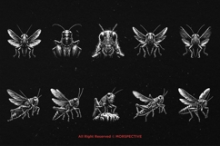 10 Bundle Dark Art Grasshopper Insect Animal Scary Tattoo Product Image 6