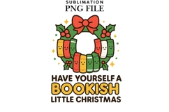 Bookish Christmas png design for T-shirts Product Image 1