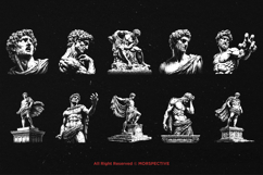 10 Bundle Dark Art Roman Statue Gods Head Face Sculptures Product Image 6