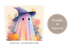 Glitter Ghost Tumbler Design, Floral Halloween Tumbler Product Image 4